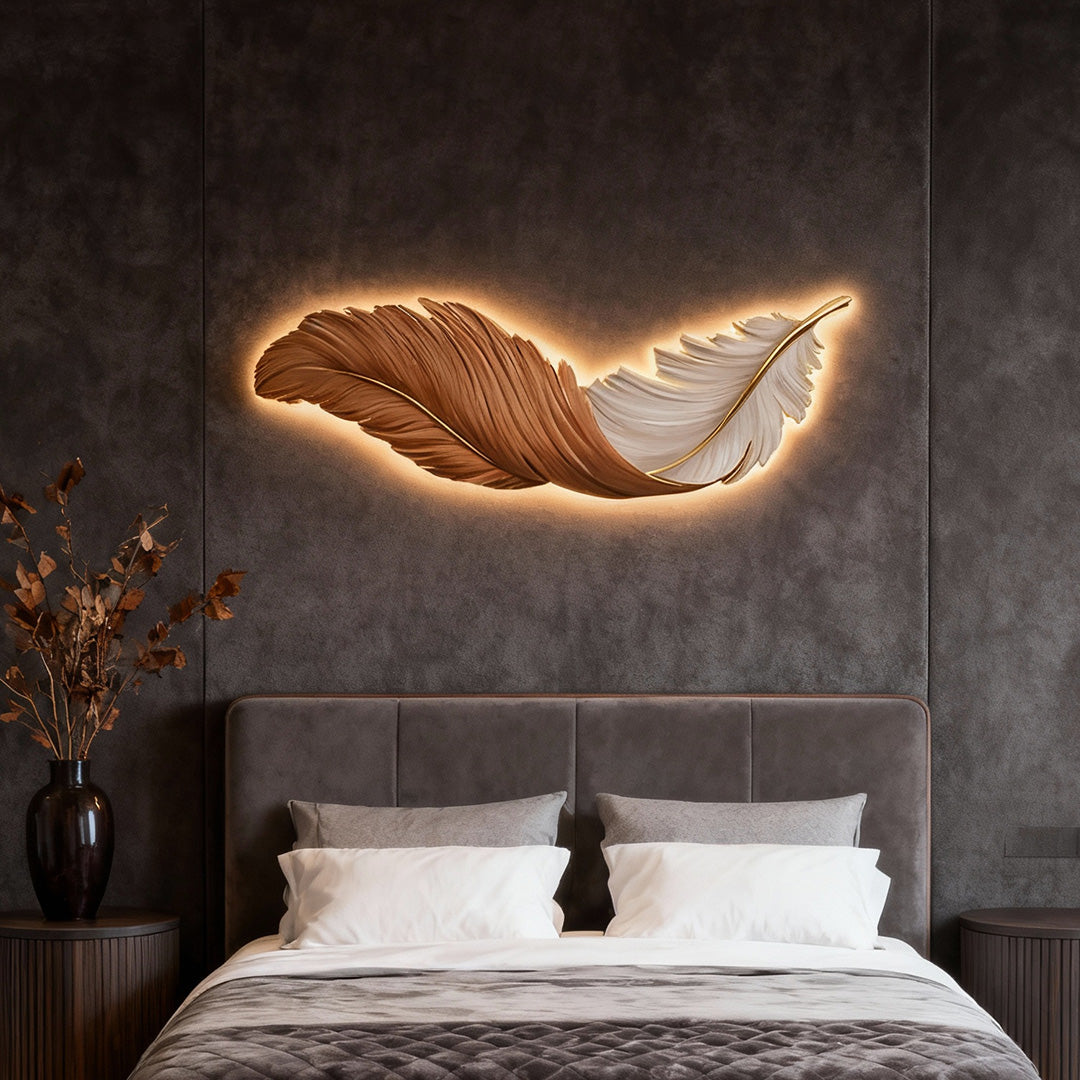Feather Wall Lamp - Modern Luxury LED Art Deco Wall Light with Creative Design