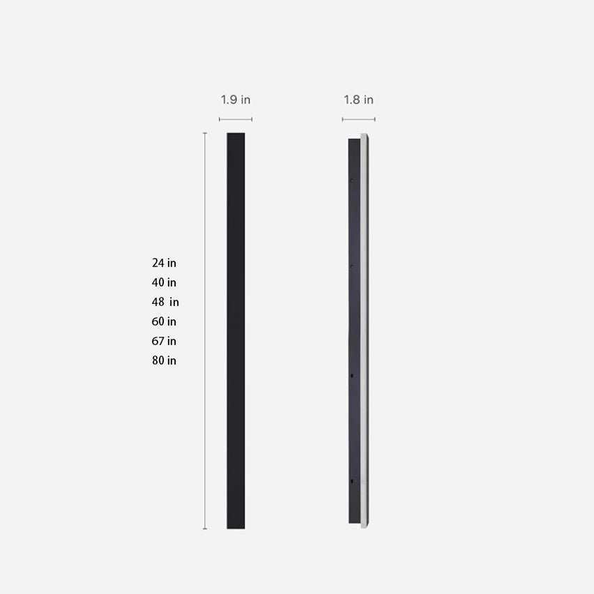 Outdoor Black Linear LED Wall Light with Integrated Strip