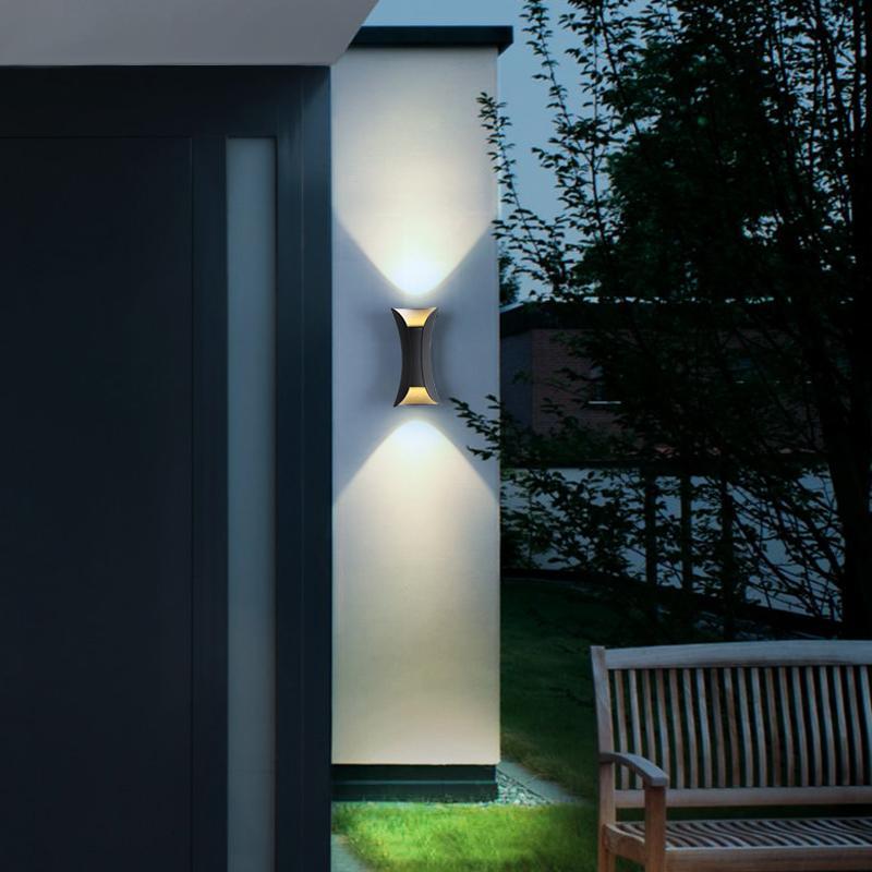 Up Down Lighting Wall Lights Modern Curved LED Waterproof Light