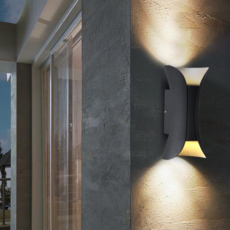 Up Down Lighting Wall Lights Modern Curved LED Waterproof Light